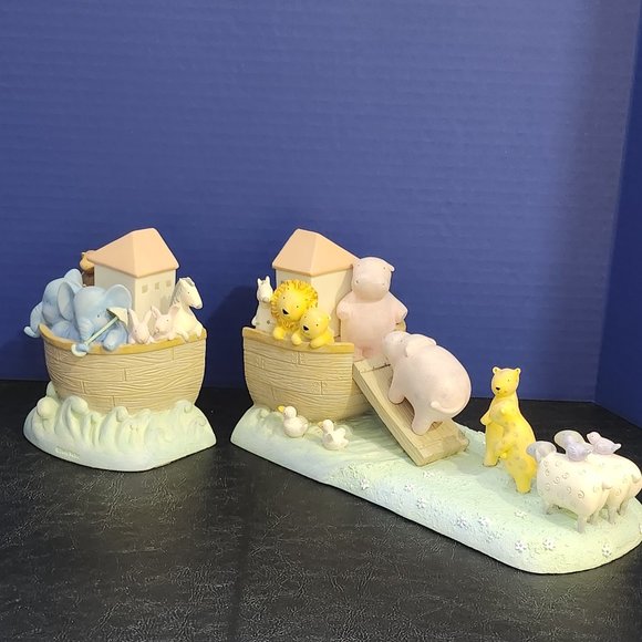 David Walker Noah's Ark Vintage Bookends by Michael And Company. Lion Sheep Ramp - Picture 1 of 9